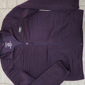 L.L. Bean Airlight Jacket Women's Large Eggplant Heather Full Zip Layering